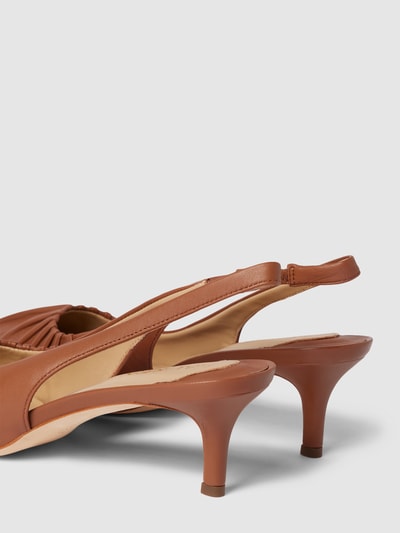 Lauren Ralph Lauren Pumps aus Leder mit spitzer Form Modell 'LOLAH' Cognac 2