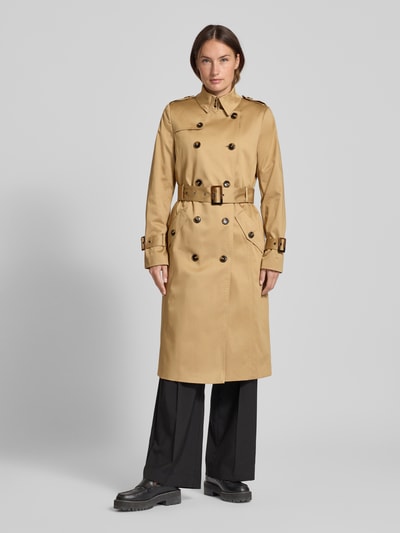 Jake*s Collection Trenchcoat met tailleriem Zand - 4