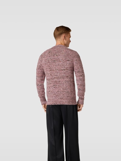 Lardini Wollpullover mit Seide-Anteil Hellrot Melange 5