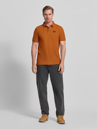 PME Legend koszulka polo o kroju slim fit z naszywką z logo Pomarańczowy 1