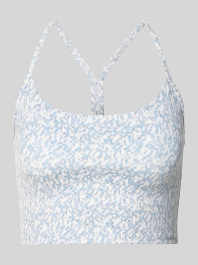 Produktfoto, Slim Fit Bralette mit integrierten Cups Modell 'Harley' von VARLEY, elastischer Material-Mix, Spaghettiträger, zartes Muster in Blau und Weiß, Damen Bralette von VARLEY
