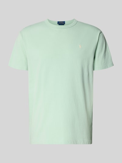 Produktfoto, Regular Fit T-Shirt aus reiner Baumwolle von Polo Ralph Lauren in Hellgrün, unifarben, Logo-Detail, kurzarm, Webware