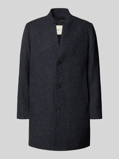 Tom Tailor Denim Regular fit wollen lange jas met all-over motief  Zwart - 2