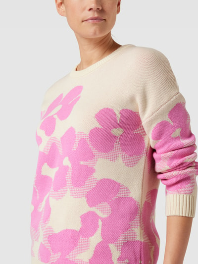 Armedangels Strickpullover mit Allover-Muster Modell 'OLESSYAA AQUA FLORAL' Offwhite 3