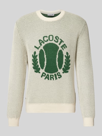 Lacoste Strickpullover mit Label-Print Offwhite 2