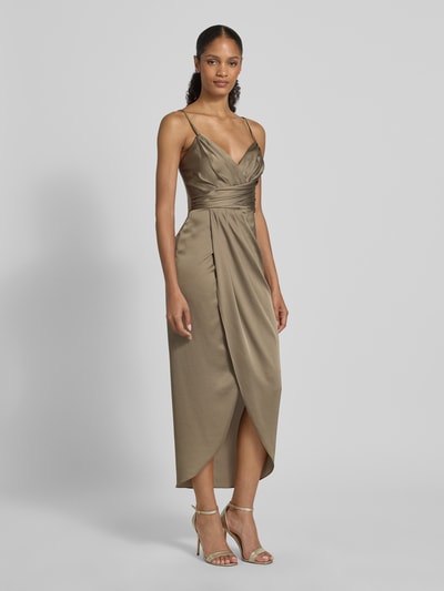 V by Vera Mont Sukienka wieczorowa w stylu kopertowym Oliwkowy 1
