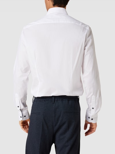 Tommy Hilfiger Tailored Slim Fit Business-Hemd mit Label-Stitching Modell 'SOLID POPLIN' Weiss 5