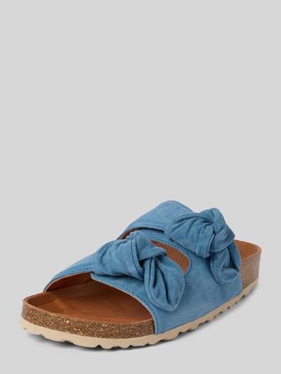 Verbenas Sandalen van leer, model 'RAIN' Oceaanblauw - 1