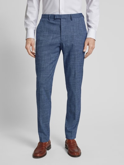 MCNEAL Slim fit pantalon met geweven motief, model 'Steve' Donkerblauw - 4