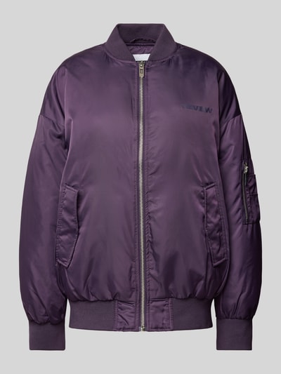 Review Bomberjacke mit Label-Print Purple 2