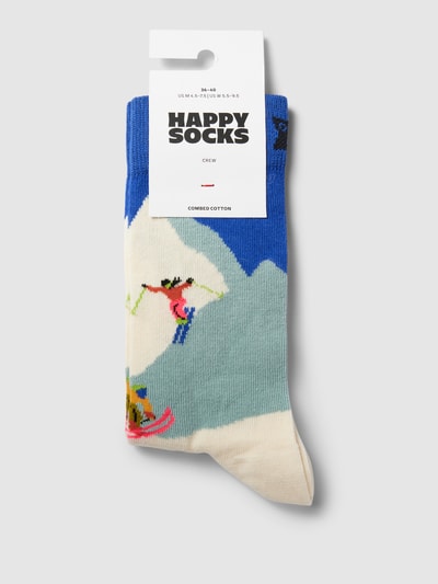 Happy Socks Socken mit Allover-Muster Modell 'Downhill Skiing' Blau 3