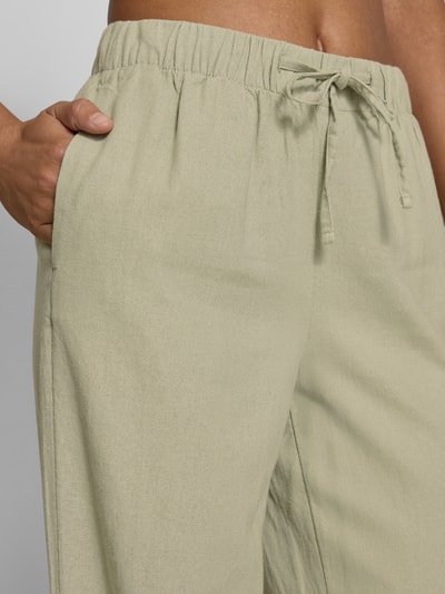 Only Weite Hose aus Viskose-Leinen-Mix Modell 'CARO' Oliv 3