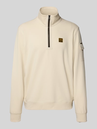 PME Legend Sweatshirt met schipperskraag en labeldetail Offwhite - 2