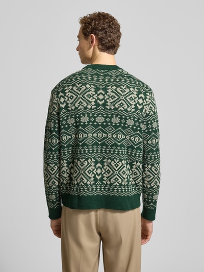 SELECTED HOMME Regular fit gebreide pullover van een wolmix, model 'HOLGER' Donkergroen - 5