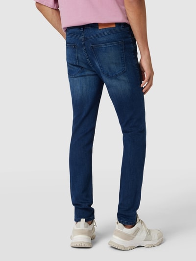 REVIEW Skinny fit jeans met knoop- en ritssluiting Donkerblauw - 5