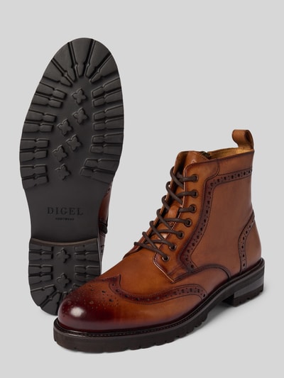 DIGEL Boots aus Leder mit Reißverschluss Modell 'Spencer' Cognac 4