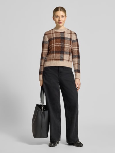 Barbour Pullover Modell 'GLENDYN' mit Rippabschlüssen Beige 1