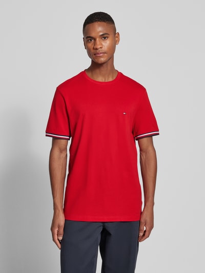 Tommy Hilfiger T-Shirt mit Label-Stitching Rot 4