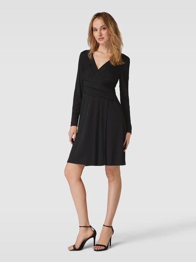Lauren Ralph Lauren Knielange jurk met V-hals, model 'GLENDON' Zwart - 1