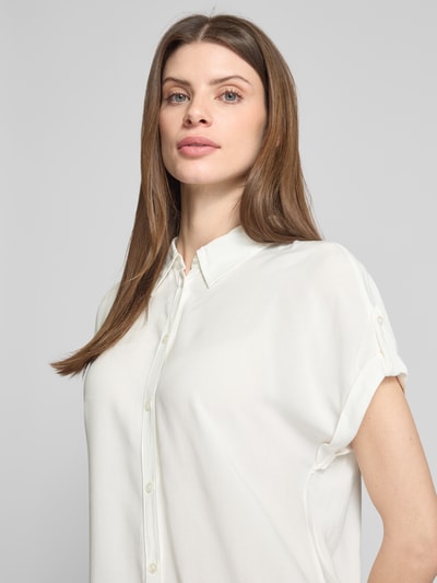 Tom Tailor Relaxed Fit Hemdbluse aus reiner Viskose Offwhite 3
