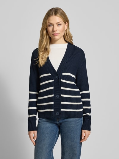 Tom Tailor Denim Regular fit gebreid jack van katoenmix Donkerblauw - 4