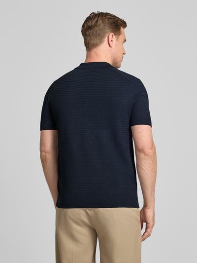 Manuel Ritz Regular Fit Poloshirt mit V-Ausschnitt Marine 5