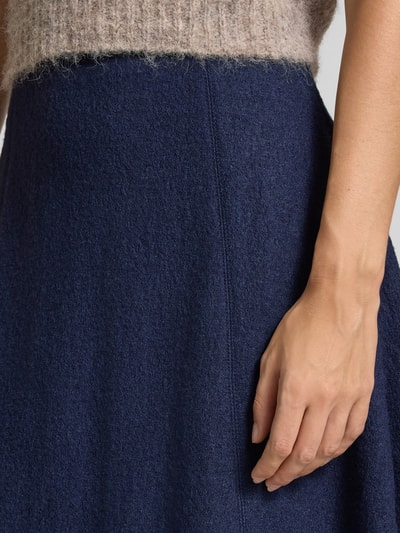 Christian Berg Woman Knielanger Rock mit gelegten Falten Dunkelblau 3