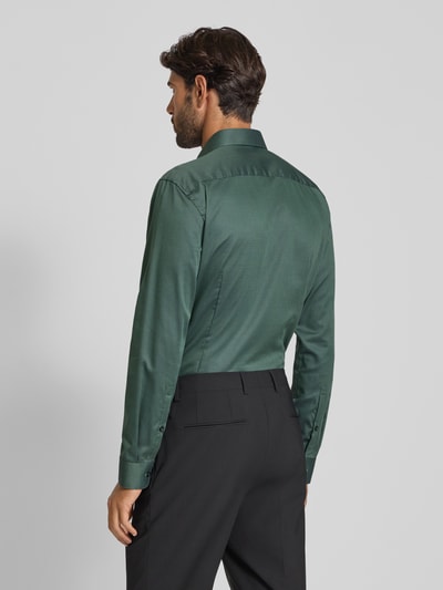 Jake*s Slim fit zakelijk overhemd met structuurmotief Flessengroen - 5