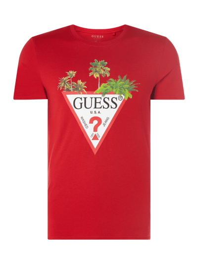 Guess Slim Fit T-Shirt mit Logo-Print  Rot 1