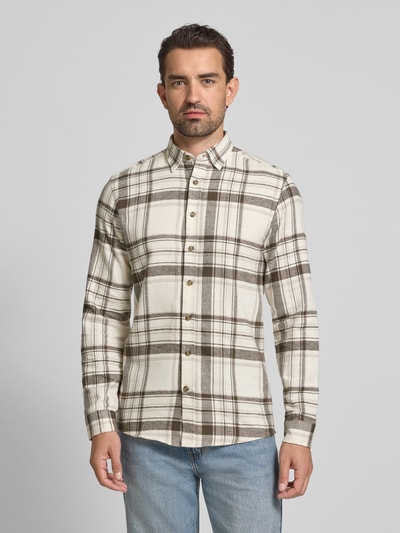 Lindbergh Vrijetijdsoverhemd met knoopsluiting Offwhite - 4