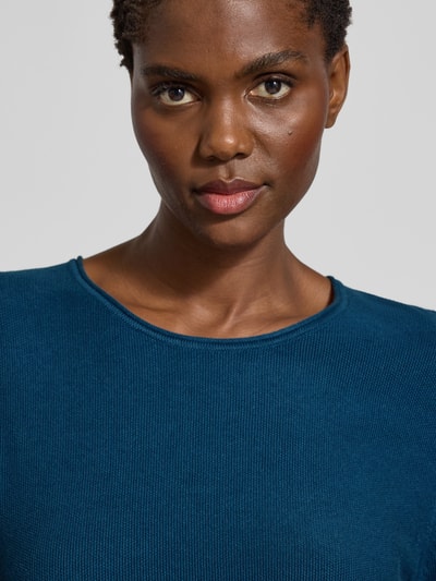 Tom Tailor Regular Fit Strickpullover aus Baumwoll-Viskose-Mix Petrol 3