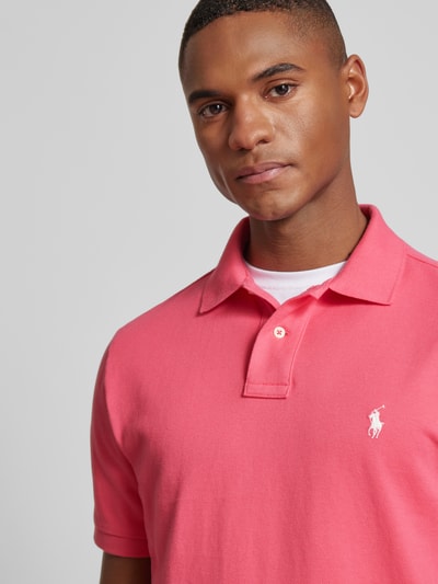 Polo Ralph Lauren Regular fit poloshirt met labelstitching Felroze - 3