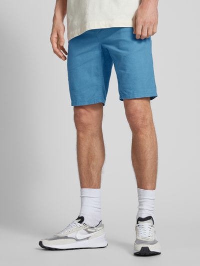 Blend Regular Fit Leinenshorts mit elastischem Bund Blau 4