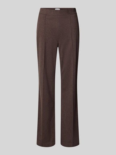 Christian Berg Woman Flared stoffen broek met vaste persplooien Donkerbruin - 2