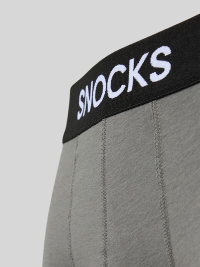 Snocks Boxershort met elastische logoband in een set van 2 stuks Antraciet - 2