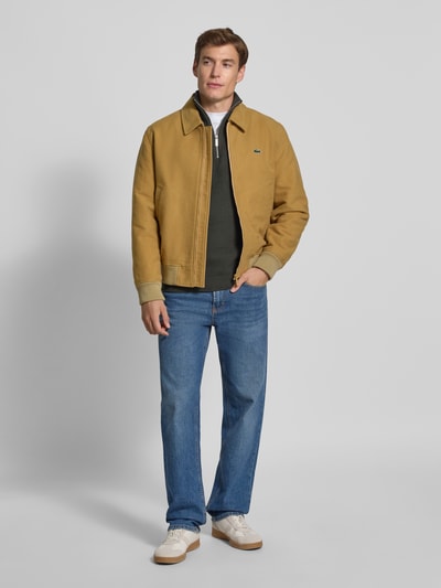 Lacoste Bomberka o kroju regular fit z czystej bawełny Beżowy 1