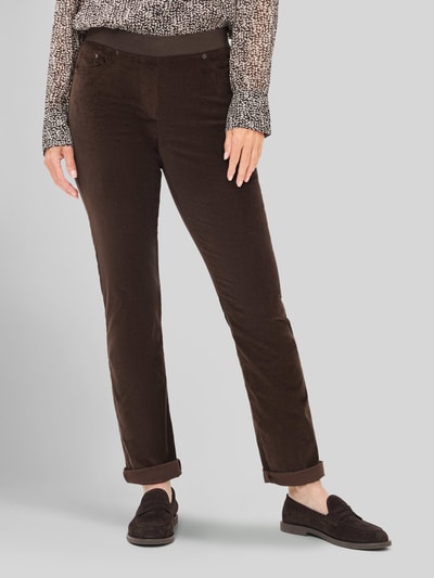 Raphaela By Brax Dżinsy o kroju slim fit z mieszanki bawełny i wiskozy model 'Pamina' Ciemnobrązowy 4