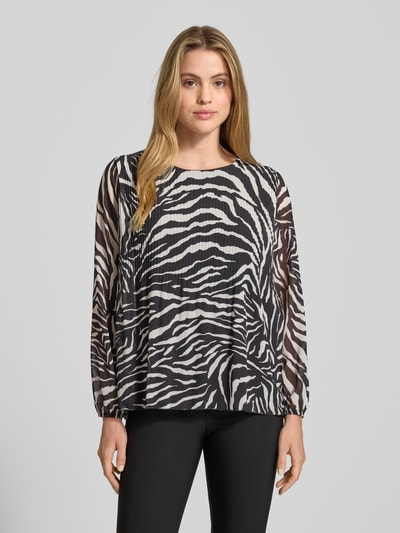 ZABAIONE Blouseshirt met plissévouwen, model 'Al44bii' Zwart - 4