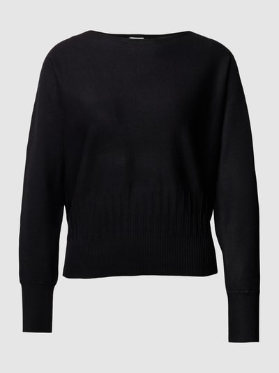 s.Oliver BLACK LABEL Regular Fit Strickpullover mit Strukturmuster am Saum Black 1