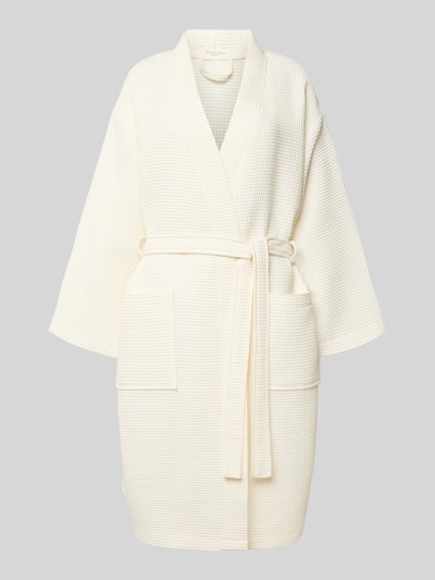 Christian Berg Woman Bademantel mit Taillengürtel Offwhite 1