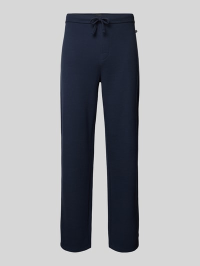 BOSS Regular fit sweatpants met structuurmotief Marineblauw - 2