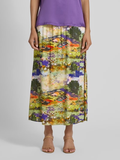 Christian Berg Woman Midirok van viscose met elastische band Paars - 4