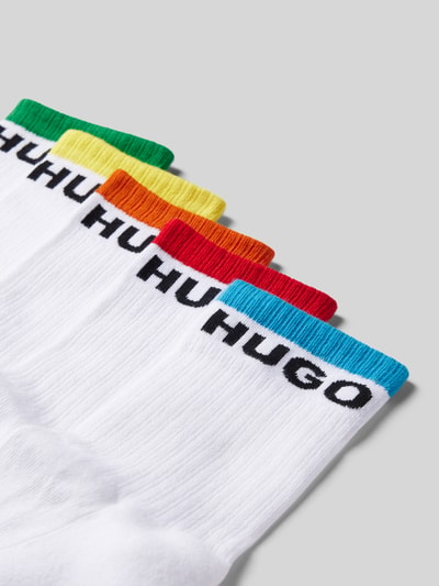 HUGO CLASSIFICATION Sokken in riblook in een set van 5 paar, model 'RAINBOW' Offwhite - 2