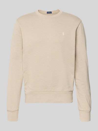 Produktfoto, Relaxed Fit Sweatshirt aus reiner Baumwolle von Polo Ralph Lauren in Beige, unifarben, Rundhals, Logo-Detail, Sweatmaterial.