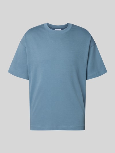 Produktfoto, T-Shirt mit Rundhalsausschnitt Modell 'BARRON' von Jack & Jones in Blau, Herren T-Shirt aus Baumwoll-Mix mit Stretch-Anteil, Regular-Fit