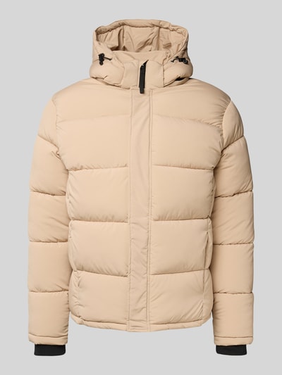 Pepe Jeans Regular Fit Steppjacke mit abnehmbarer Kapuze Modell 'JOBIAS' Beige 2