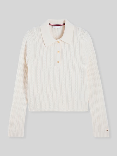 Tommy Hilfiger Poloshirt van wolmix met zijdegehalte Offwhite - 2