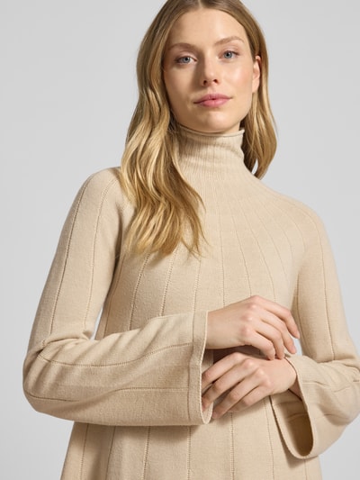 MM Regular fit gebreide pullover van pure scheerwol, model 'GROLLA' Beige - 3