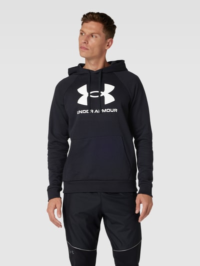 Under Armour Hoodie met labelprint, model 'Rival' Zwart - 4