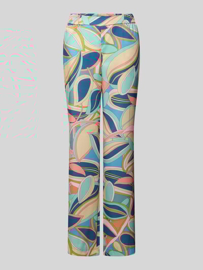 SEDUCTIVE Spodnie materiałowe z prostą nogawką i elastycznym pasem model ‘ROSANNE’ Ciemnoniebieski 2